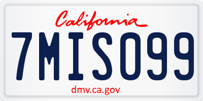 CA license plate 7MIS099