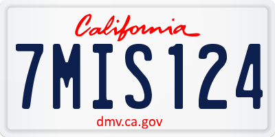CA license plate 7MIS124