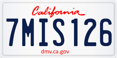 CA license plate 7MIS126