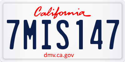 CA license plate 7MIS147