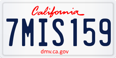 CA license plate 7MIS159