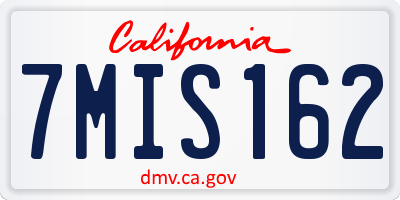 CA license plate 7MIS162