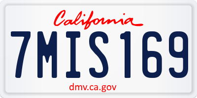 CA license plate 7MIS169