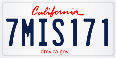 CA license plate 7MIS171