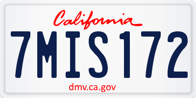 CA license plate 7MIS172
