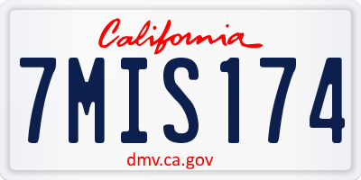 CA license plate 7MIS174