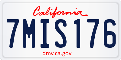 CA license plate 7MIS176