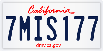 CA license plate 7MIS177