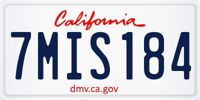 CA license plate 7MIS184