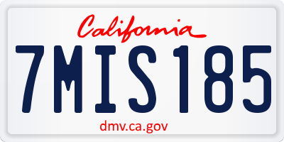 CA license plate 7MIS185
