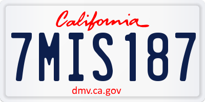 CA license plate 7MIS187