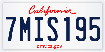 CA license plate 7MIS195