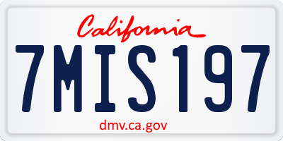 CA license plate 7MIS197