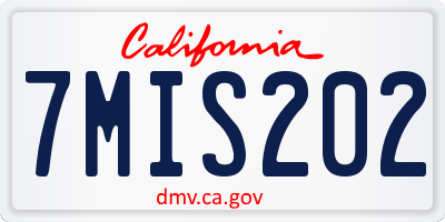 CA license plate 7MIS202