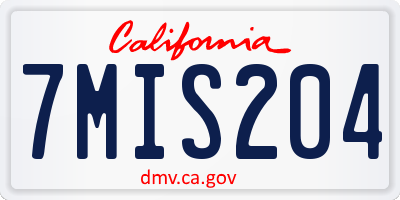 CA license plate 7MIS204