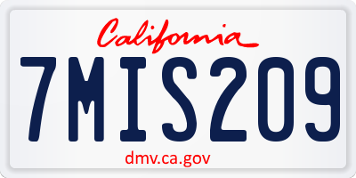 CA license plate 7MIS209