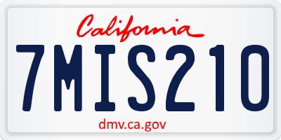 CA license plate 7MIS210