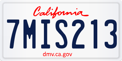 CA license plate 7MIS213