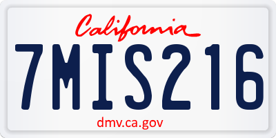 CA license plate 7MIS216