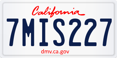 CA license plate 7MIS227