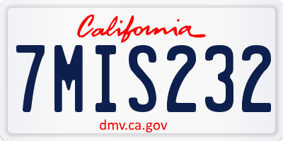 CA license plate 7MIS232