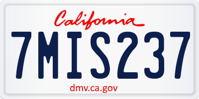 CA license plate 7MIS237