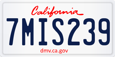CA license plate 7MIS239
