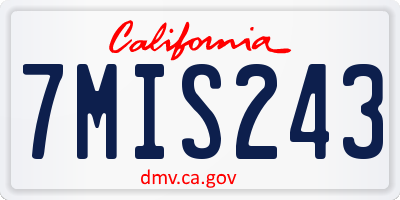 CA license plate 7MIS243