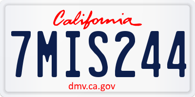 CA license plate 7MIS244