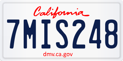 CA license plate 7MIS248