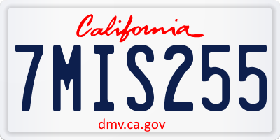 CA license plate 7MIS255