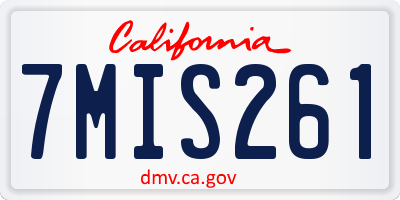 CA license plate 7MIS261