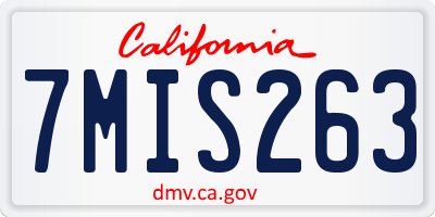 CA license plate 7MIS263