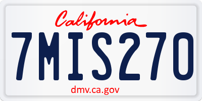 CA license plate 7MIS270