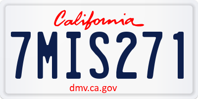 CA license plate 7MIS271