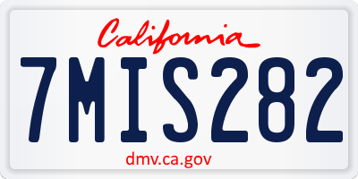 CA license plate 7MIS282