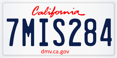 CA license plate 7MIS284