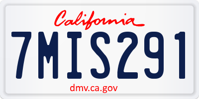CA license plate 7MIS291