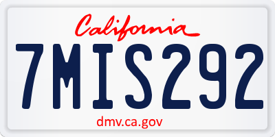 CA license plate 7MIS292