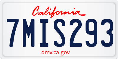 CA license plate 7MIS293