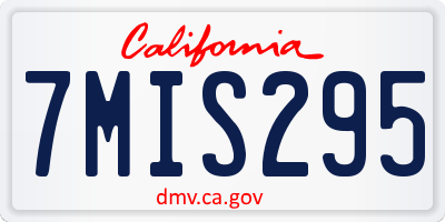 CA license plate 7MIS295