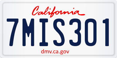 CA license plate 7MIS301