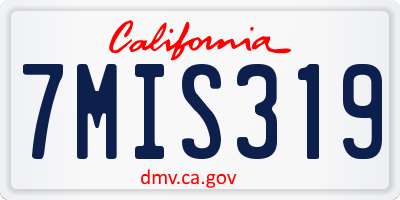 CA license plate 7MIS319