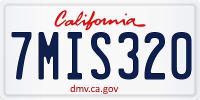 CA license plate 7MIS320