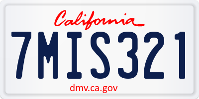 CA license plate 7MIS321