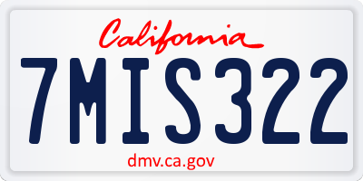 CA license plate 7MIS322