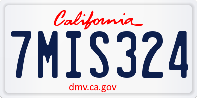CA license plate 7MIS324