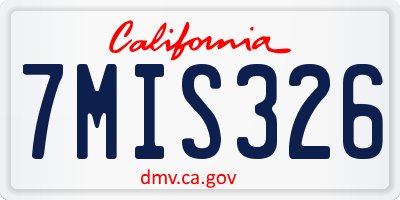 CA license plate 7MIS326