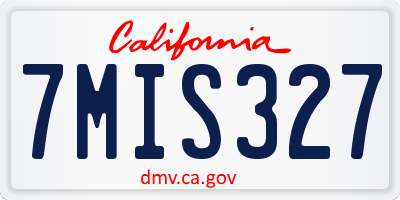 CA license plate 7MIS327