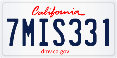 CA license plate 7MIS331